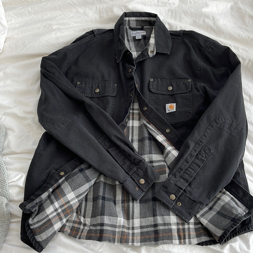 Cathart Jacket - Black canvas outer - with soft fleece lining.  Nearly new